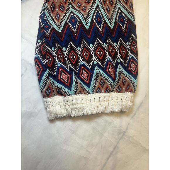 Altar'd State Vintage Boho Dress, Geometric Print, Lace Trim, Women's Small - Picture 4 of 7